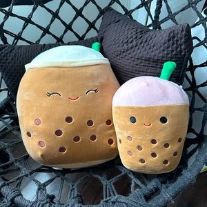 Squishmallows bubba tea 12" & 8" NWT